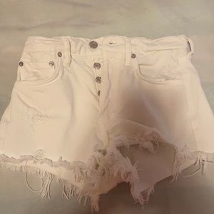 Agolde White jean cut off shorts